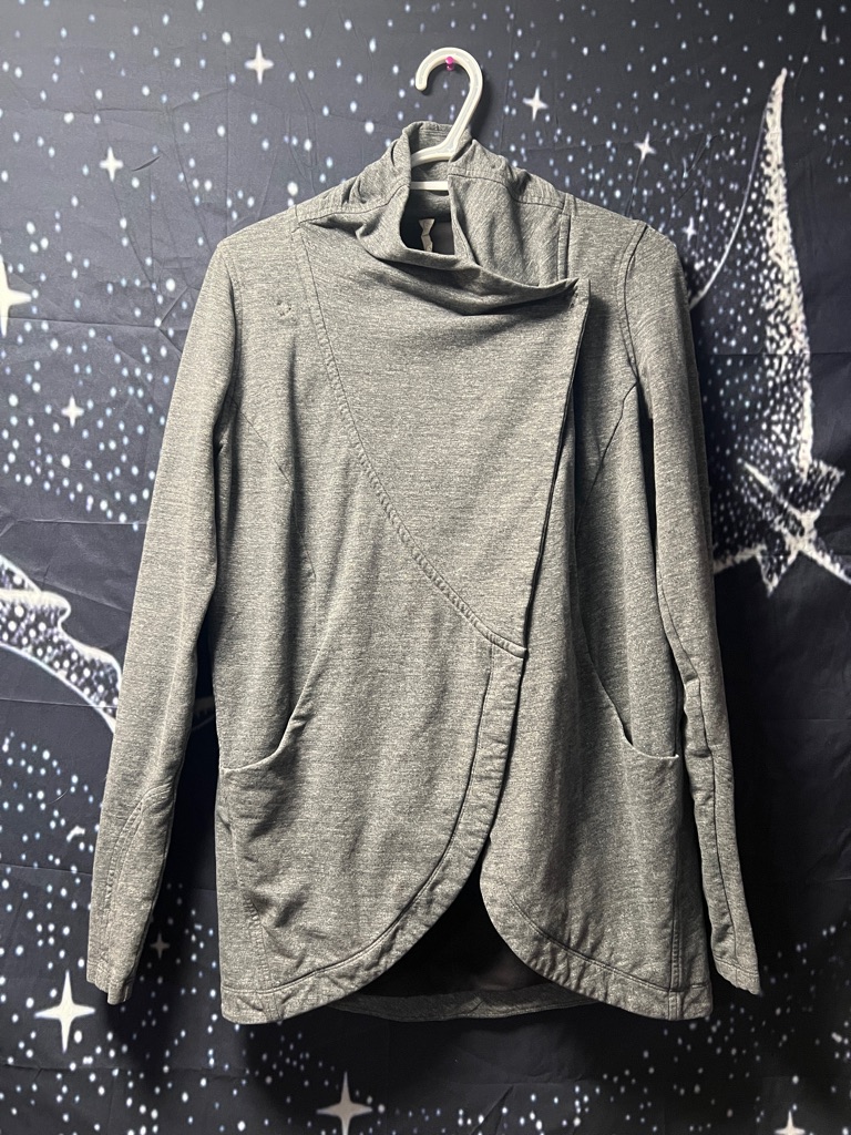 Lululemon Athletica Heather Gray Asymmetrical Wrap Cardigan